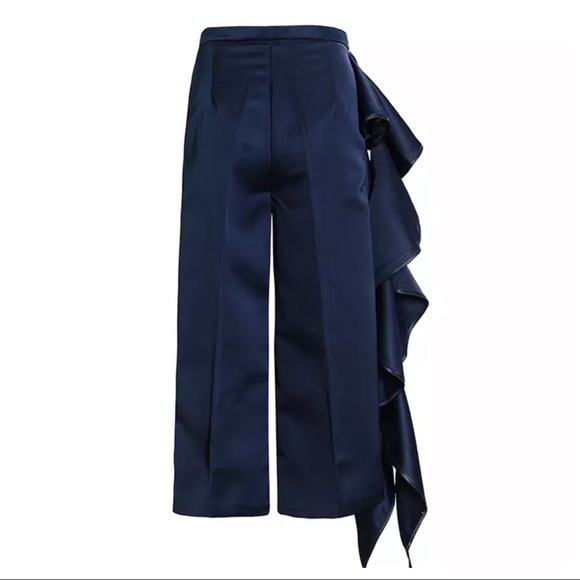 Silky Long Side Ruffle Capri Pants - Picture 12 of 12